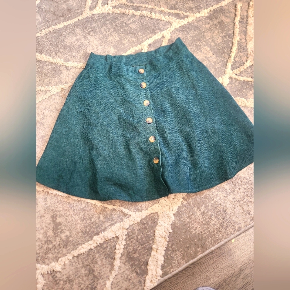 Shein Green Button-Up Women's Mini Skirt